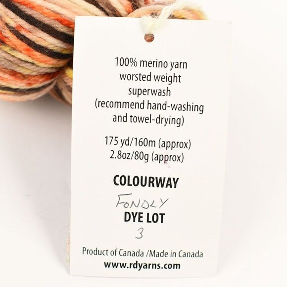 The Yarns of Rhichard Devrieze SW Merino Yarn Worsted Weight 175 Yd Color Fondly - Picture 3 of 4